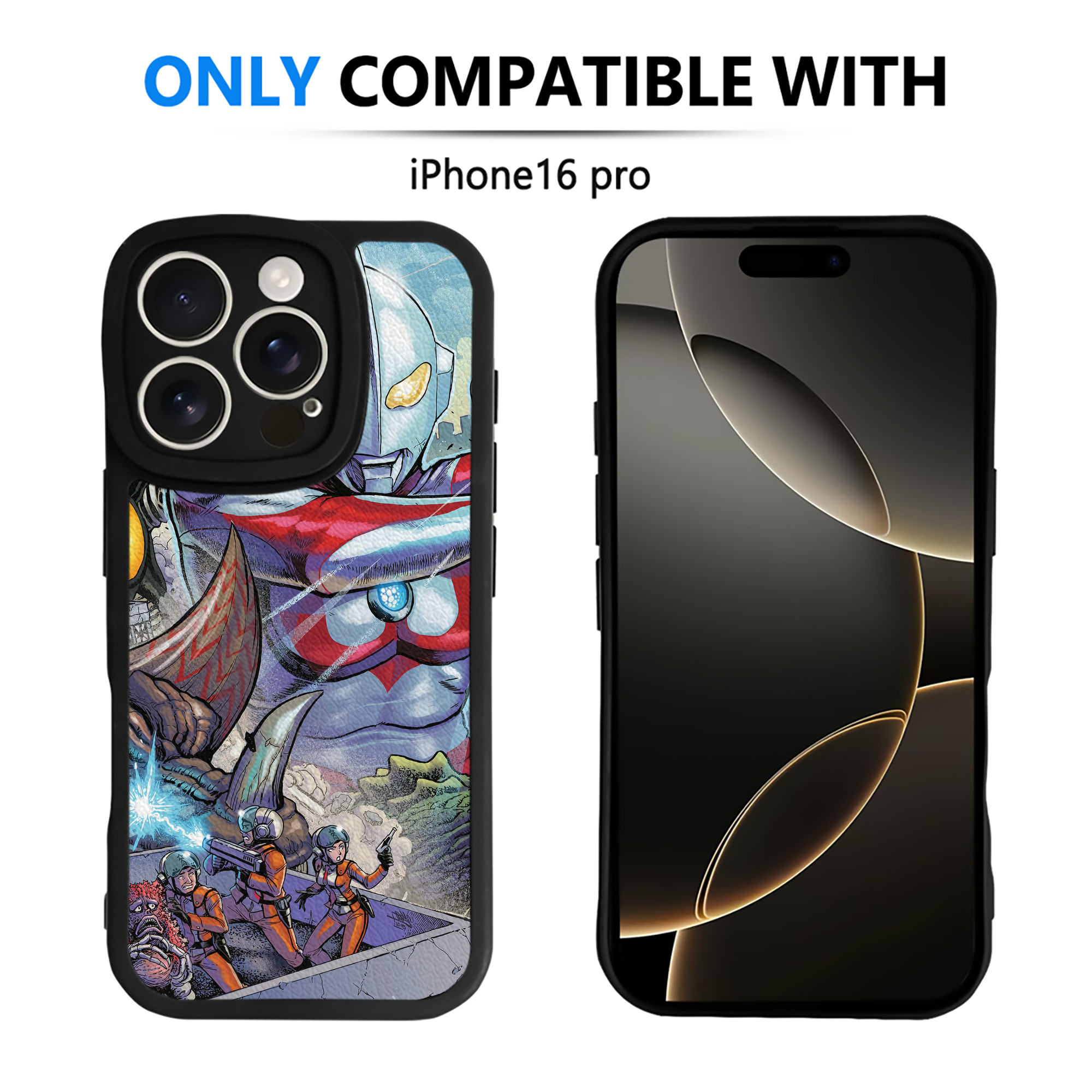 （画像用） ウルトラマン Ultraman 【iPhone 16シリーズ対応】シリコンスマホケース（レザー調） 材質：シリコン